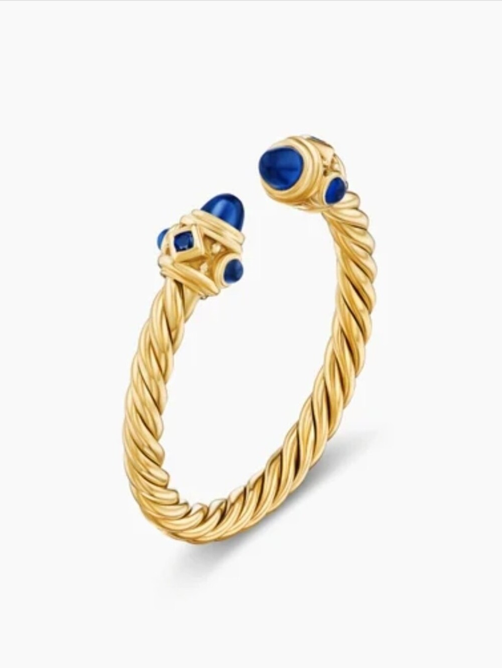 David Yurman RENAISSANCE® RING18K Yellow Gold with Blue Sapphires, 2.3mm Size 8 - Picture 2 of 6